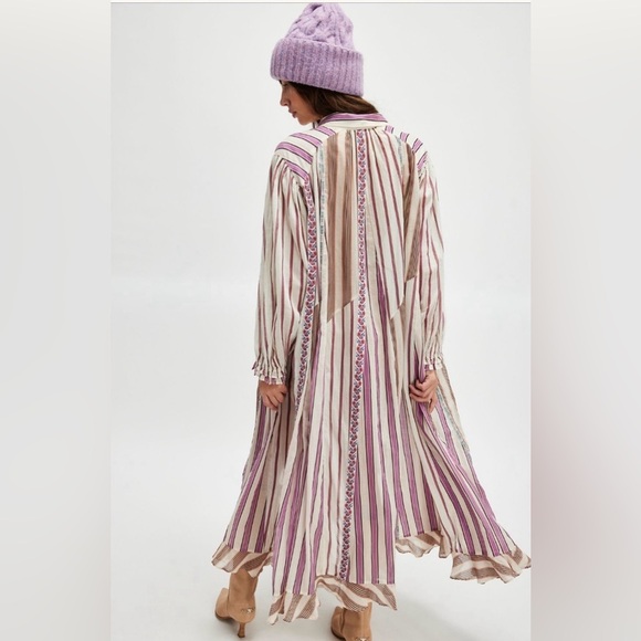 NWT Free People Sweet Dreams Maxi Dress XS/S Tea Combo Striped - Picture 3 of 15
